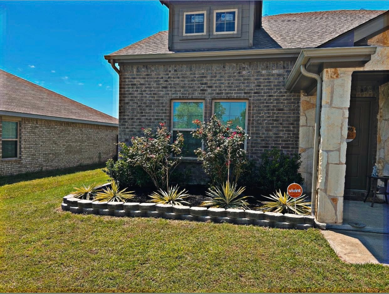 Recent flower bed and landscape work by Lopez Lawn & Landscaping in Sherman, Texas